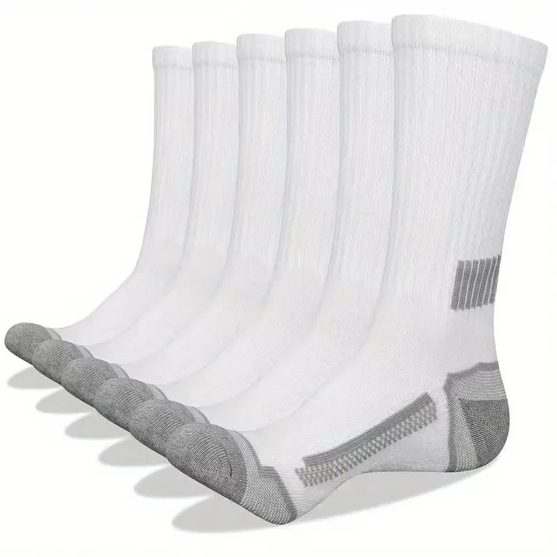 3 Pairs Comfort Absorb Sweat Professional Sports Socks Men 2025 Autumn Classic White Cotton Socks Men's Basketball Stockings