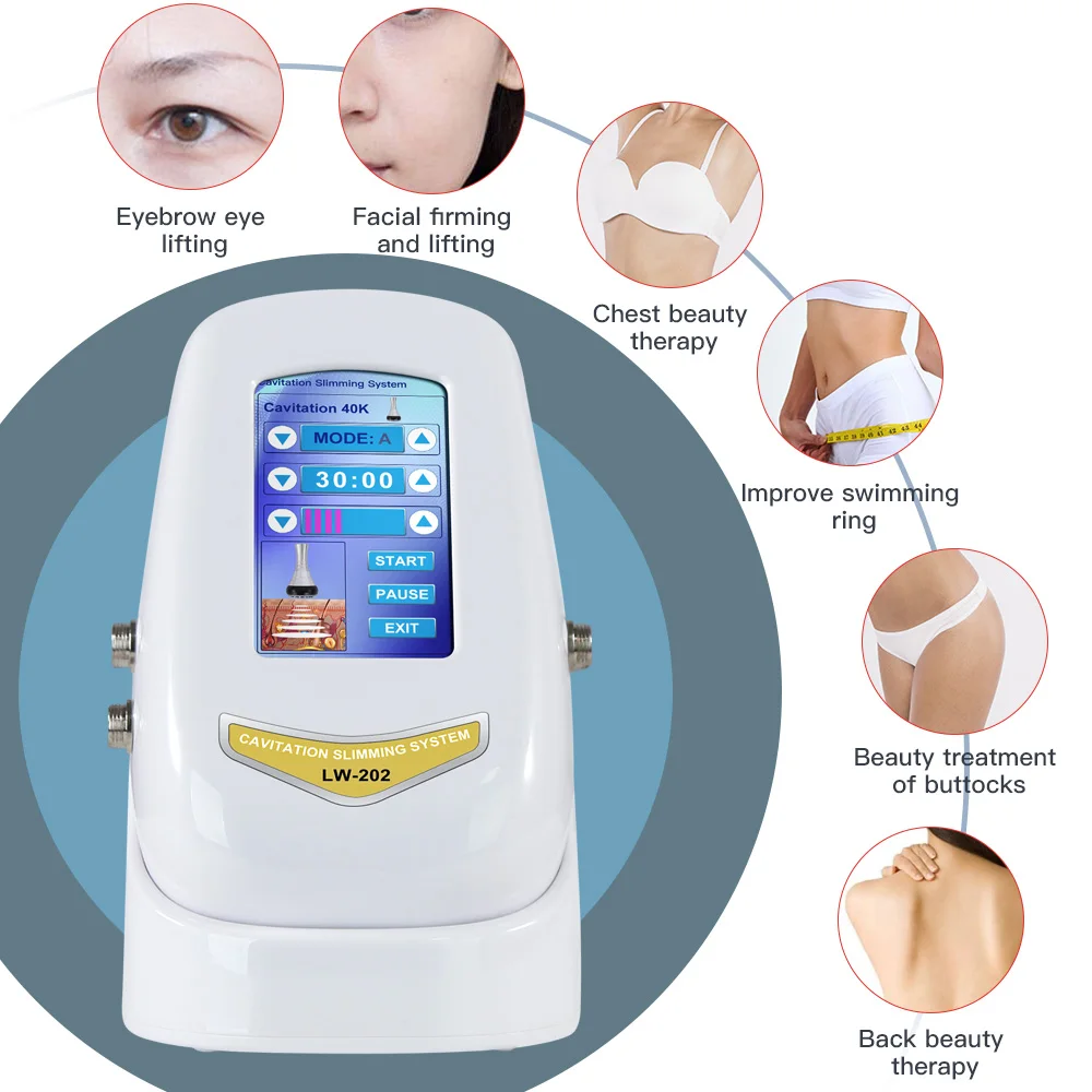 Máquina de cavitación ultrasónica para adelgazamiento corporal, dispositivo de belleza RF, masajeador Facial, estiramiento de la piel, succión al vacío, 40KHZ, 4 en 1