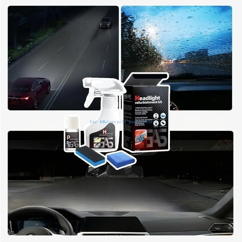 

Y9UC Car Headlight Restoration Polishing Headlamp Repair Liquid Car Light Polisher Cleaning Paste Refurbish Agent