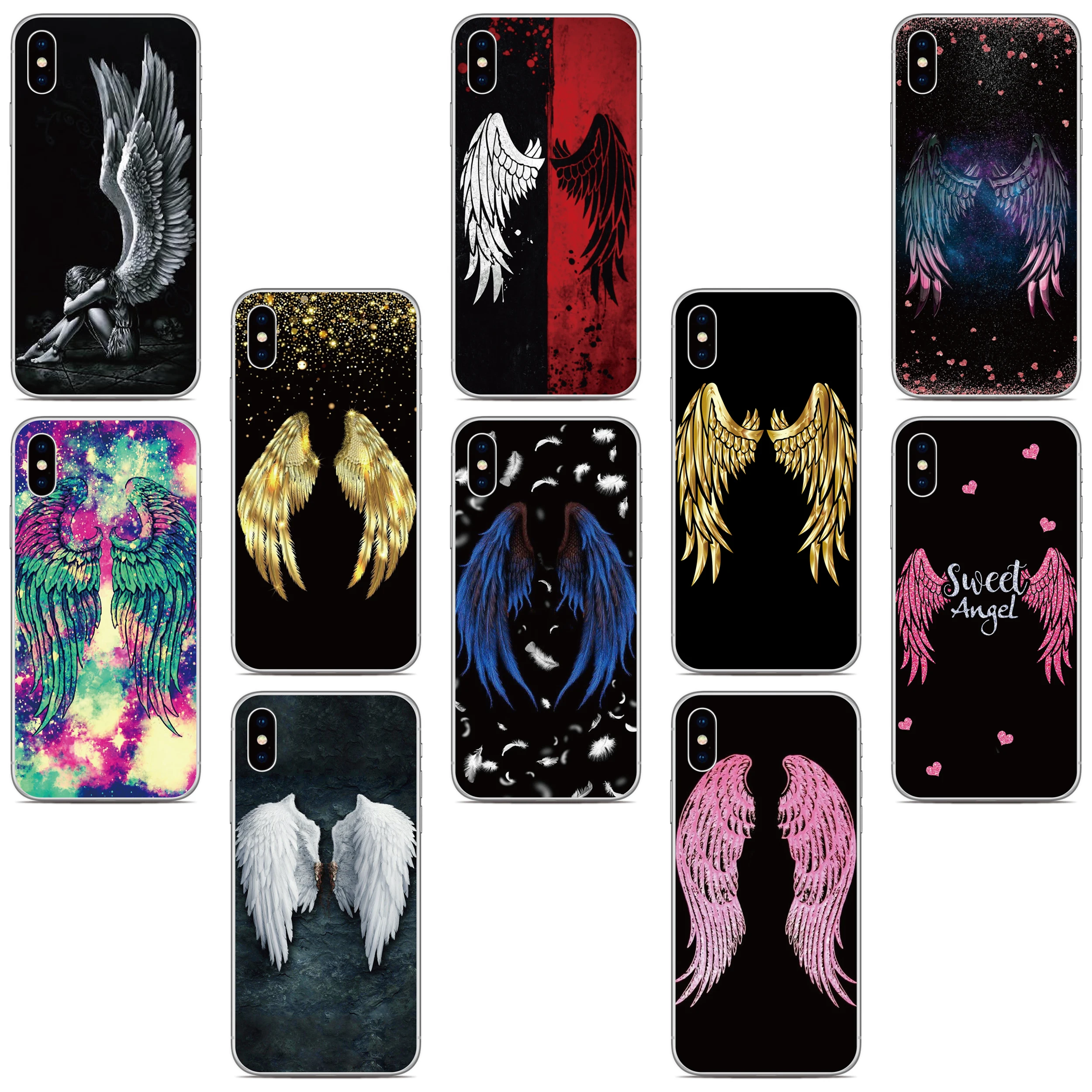 Angel Wings Phone Case For WIKO T20 T60 T50 T10 T3 View 4 Lite 5 Y50 Y60 Y80 Y51 Y61 Y81 Y82 Y52 Y62 Power U30 U20 U10 Cover