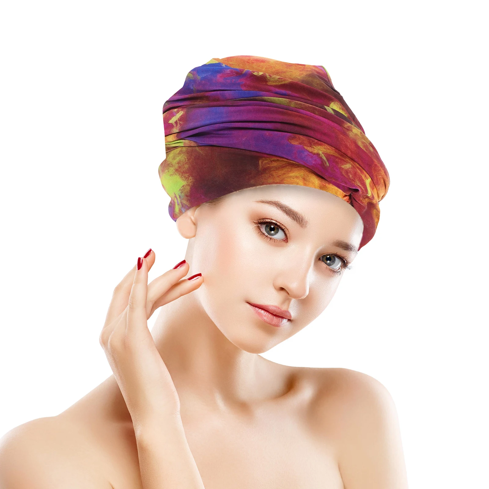 

Swimming Cap Waterproof Silica Gel Women High Elasticity Ruffled Knot Silicone Soft Comfortable Swim Caps Braids Long Hair Locs