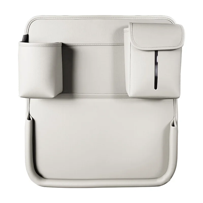 Car Seat Back Storage Bag Large Capacity Multi-Pocket Backseat Organizer Foldable Small Dining Table Tablet Tray Hanging Bag