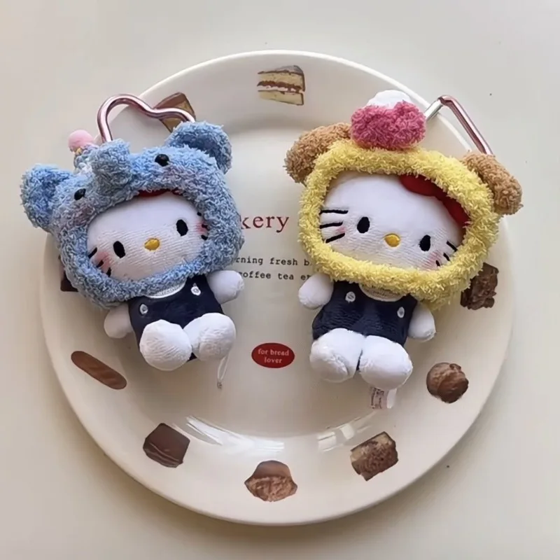 10 cm/3,93 in Hallo Kitty Anime Plüsch Anhänger Cartoon Puppe Rucksack Baumwolle Schlüsselring Zubehör Ornamente Peripheriegeräte Geburtstag Geschenk
