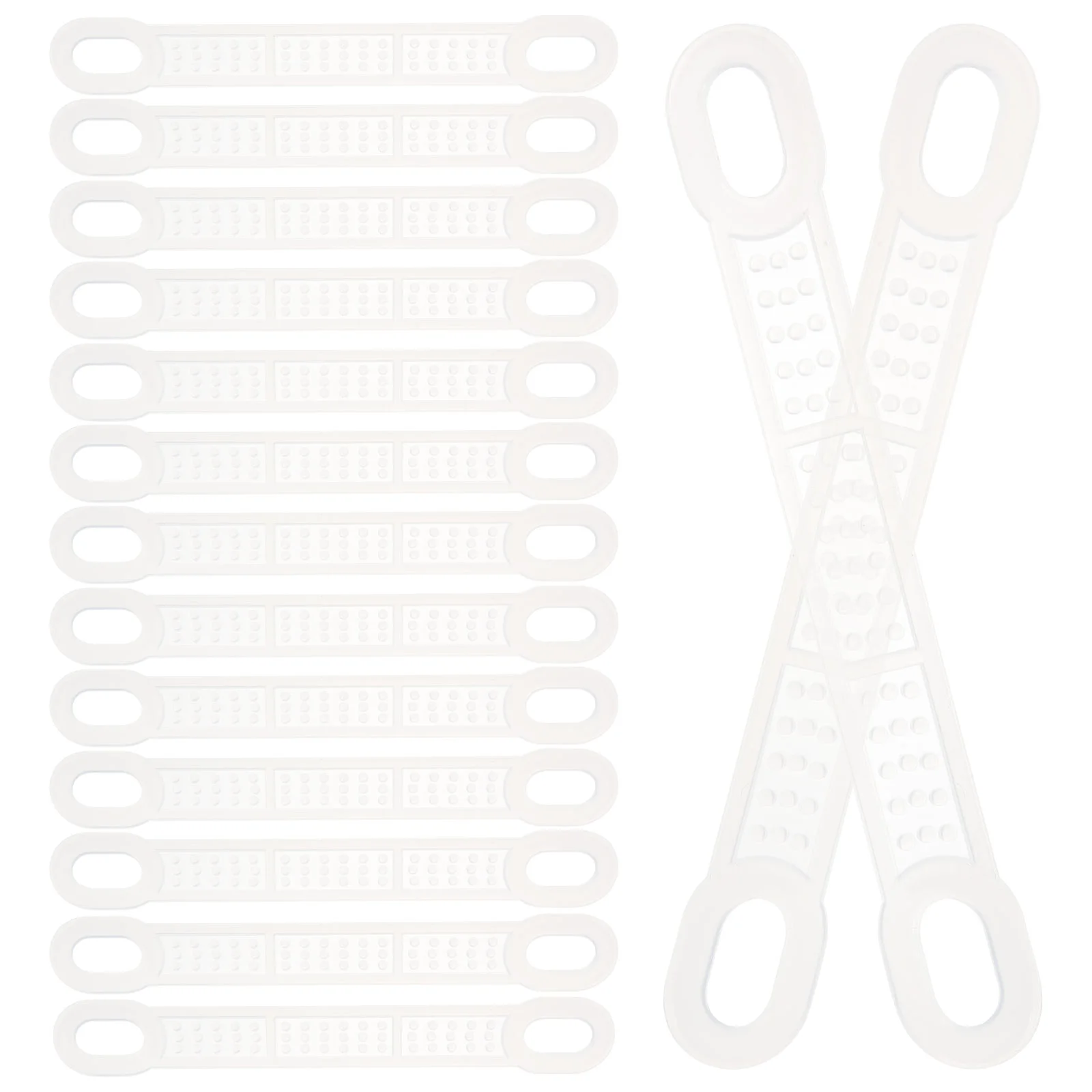

50 Pcs Non Hanger Strips Transparent Silicone Grips for Clothes Coat Hangers Anti slide Straps Reusable Home Hotel