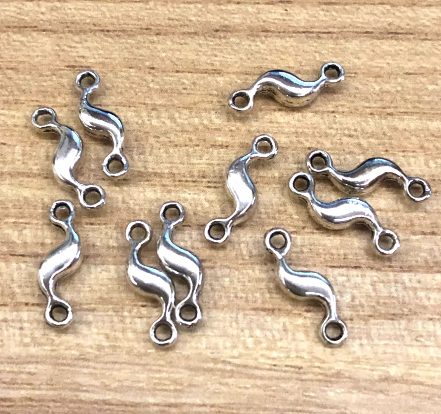 

100pcs 11*3mm For DIY accessories Zinc Alloy metal tibetan silver color twisted connector HW2600