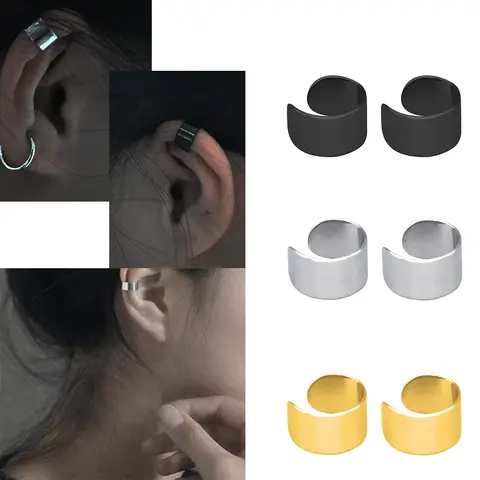 Punk Stainless Steel Ear Cuff Ear Clip For Women Men Cuff Wrap No Pierced C Shape Earrings Clips Non-Piercing Cartilage Jewelry