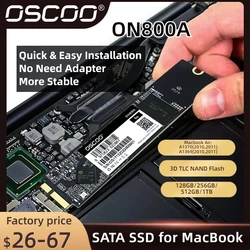 OSCOO SSD 애플 맥북 에어 A1370 A1369 2010 2011 EMC 2393 2471 2392 1369, 솔리드 스테이트 드라이브 MAC SSD, 128GB, 256GB, 512GB, 1TB