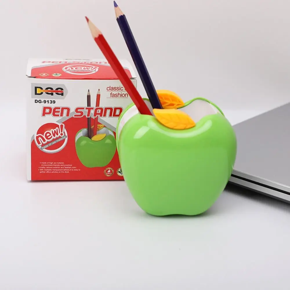 Kawaii Fruit Pencil Holder Plastic Aesthetic Cute Brush Stand Tabletop Storage Large Capacity Flower Vase Pot School Office