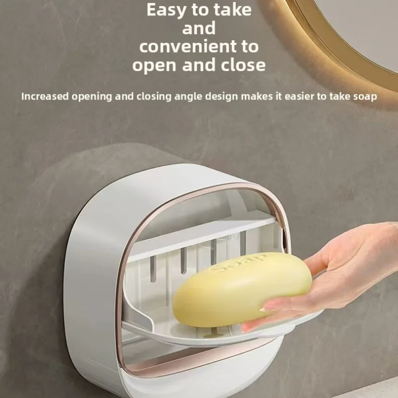 

2025 1Pc white soap box for bathroom, kitchen and other personal storage bins