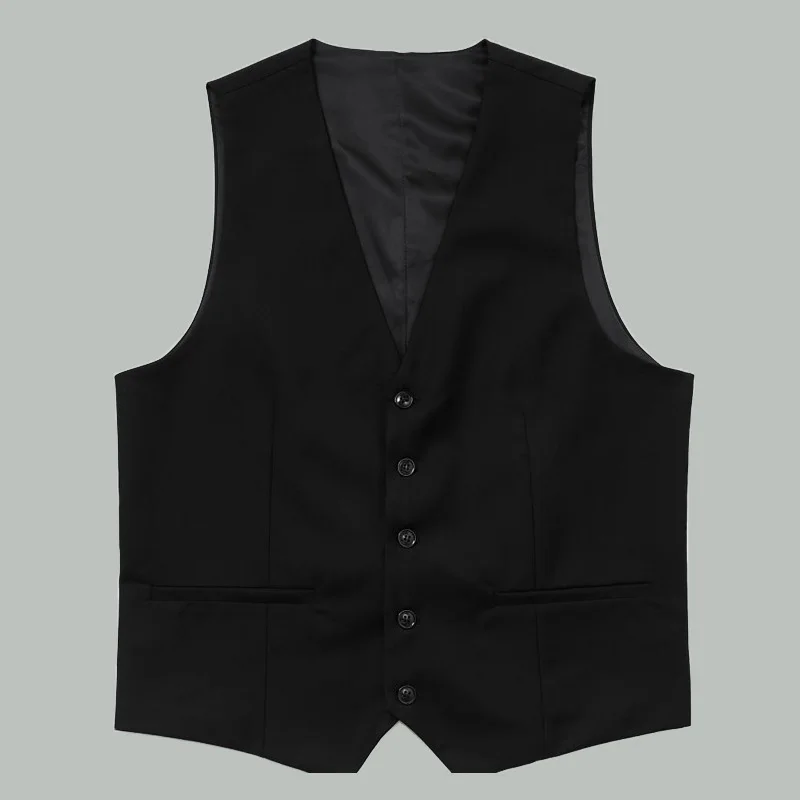 

2026 Man Vest Spring Autumn Simple Solid Color V-neck Slim Male Waistcoat Single-breasted Breathable Versatile Men Suit Coat