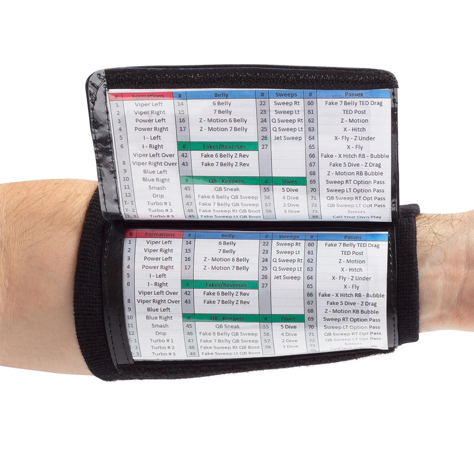 Football Wristbands With Playbook Play Wristbands Youth Quarterback Gear Wristband Playbook Softball Wristbands Rugby Accessorie view 4