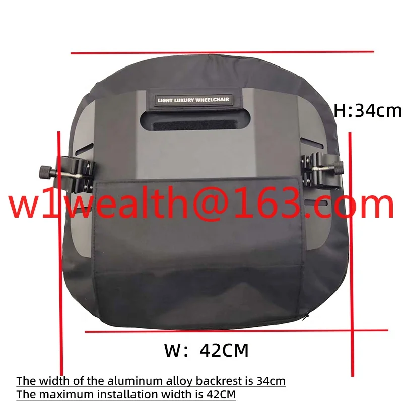 New Universal Wheelchair Hard Backrest Lumbar Support Breathable Quick-release Install Aluminum Alloy Sports Wheelchair Cushion