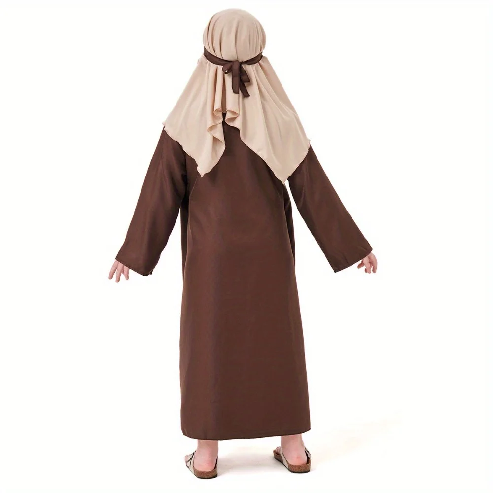 الكشمير البني البدوي رداء الراعي الموظفين الدعامة هالوين تأثيري أداء زي