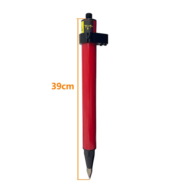 Aluminum Handheld Mini Stakeout Rod Prism Pole for Survey Equipment 39cm Mini Prism Red Pole 5/8