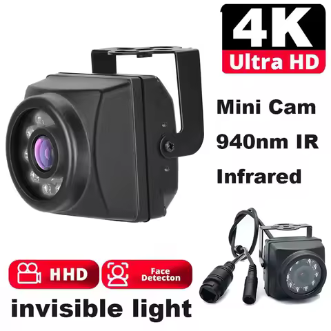 CCTV 8MP 4K IP POE Mini Camera Home IMX415 940nm Invisible IR LED Security Surveillance Bird Cage Pet Baby Cam iCsee Xmeye RTSP