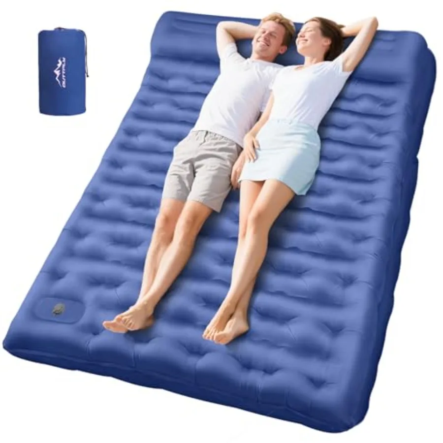 

Sleeping Pad for Camping 6" Extra Thick Camping Mat with Pillow Built-in Foot Pump Ultra Comfortable Inflatable Sleeping Mat fo