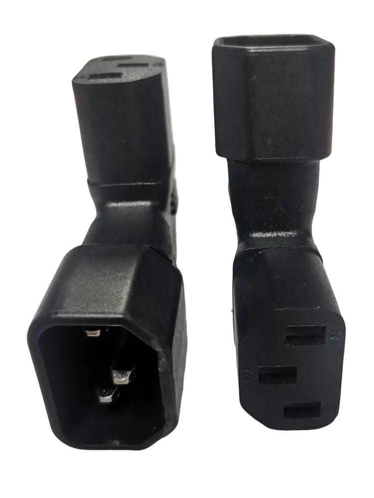 Prise adaptateur d'alimentation noire à Angle droit/gauche, 10A 250V IEC320 C14 mâle à C13 femelle, prise pour support mural TV LED