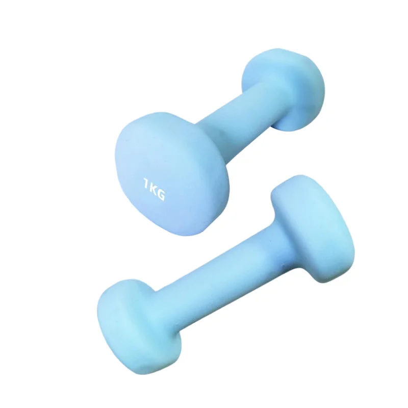 High Quality Home Gym Equipment 5KG Solid Cast Iron Square PVC Dumbbell for Unisex Student Beginner Strength Training
