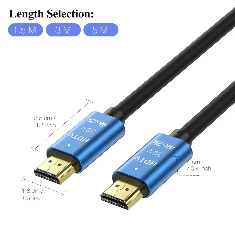 

ZLRLMHY Video Cables HDMI-Compatible Cable 2.0 Wire 4K 60Hz for Xiaomi Xbox PS5 PS4 Laptops Splitter Digital Cable Cord