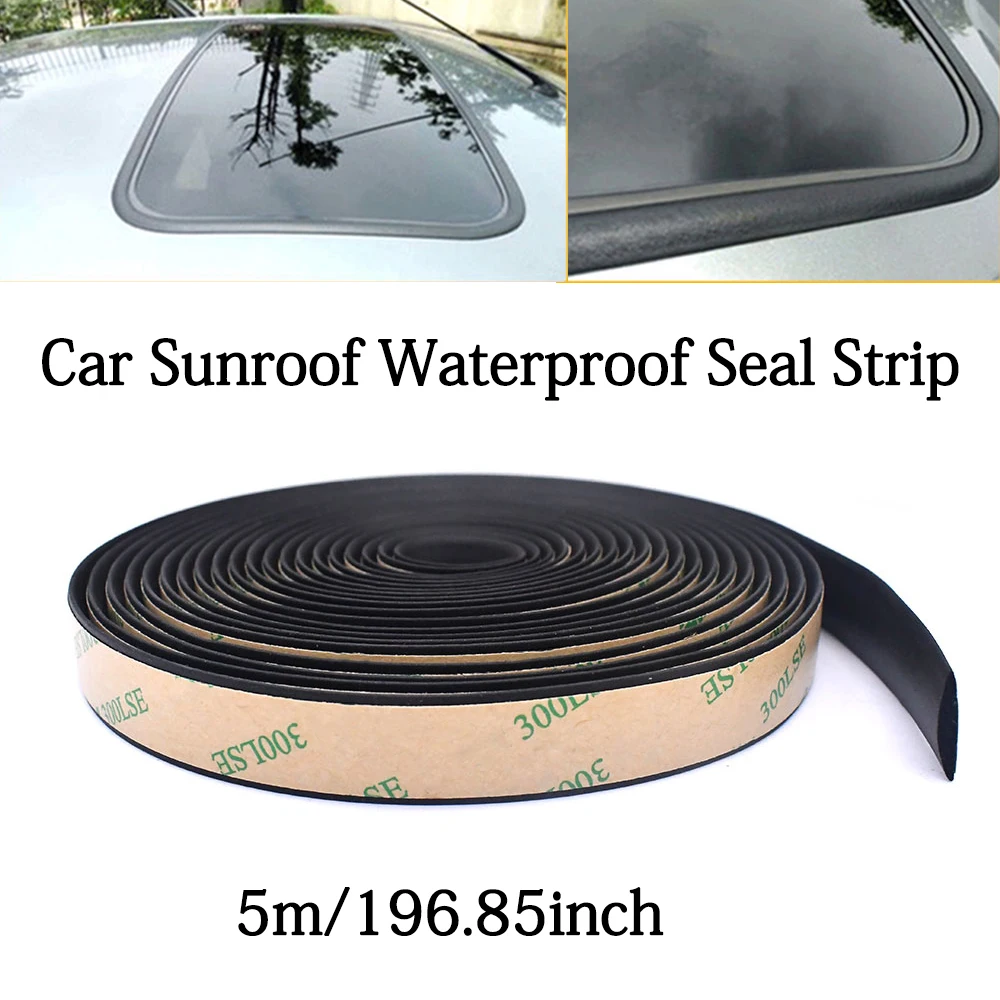 Car Sunroof Waterproof Seal Strip Sunroof Seal Protector Sticker For Car Windshield Roof Rubber Sealing Strips Car Accessories