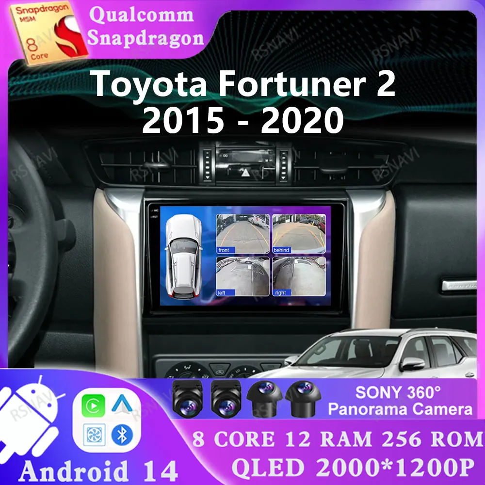 

Android 14 For Toyota Fortuner 2 2015 - 2020 Multimedia Head Unit Viedo Player 4G LTE 5G WIFI 2DIN GPS Qualcomm DVD Stereo AUTO
