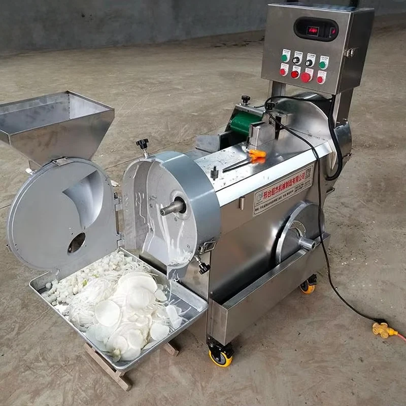 Cortador de verduras automático comercial, trituradora de zanahoria, patata, pepino, cebolla, repollo, puerro, apio