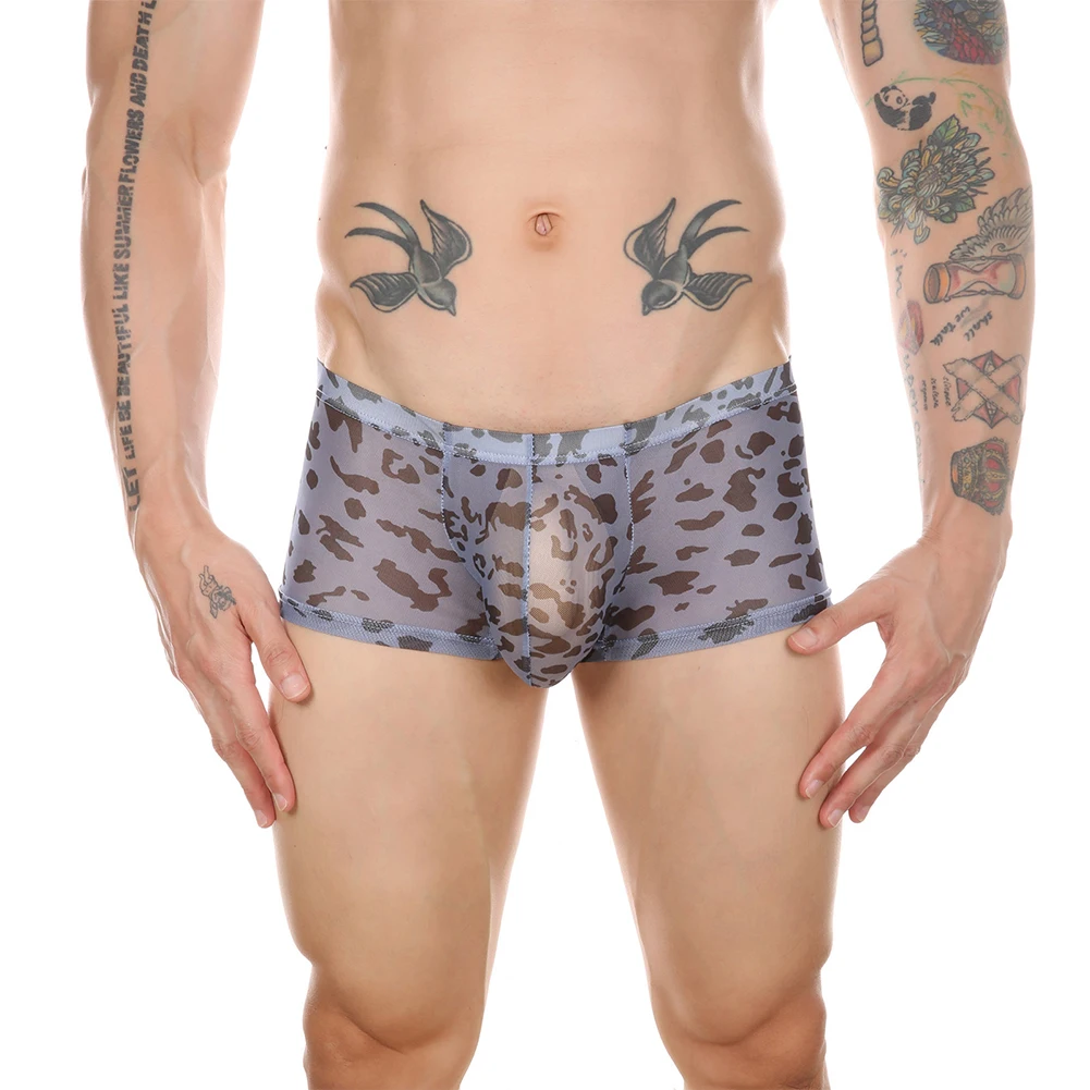 

Underwear Mens Panties Panties Pouch See Through Soft Stretch Boxer Briefs Breathable Comfortable Leopard Print