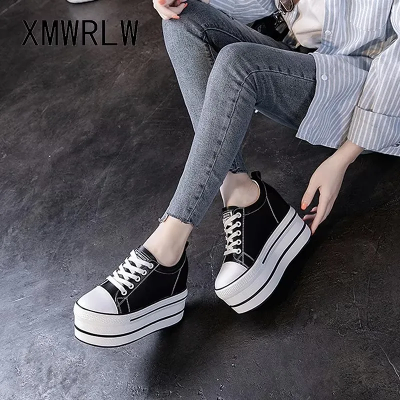 

XMWRLW Genuine Leather Women Chunky Sneakers 2025 Autumn Winter Super High Heels 12cm Woman Platform Shoes Casual Ladies Sneaker
