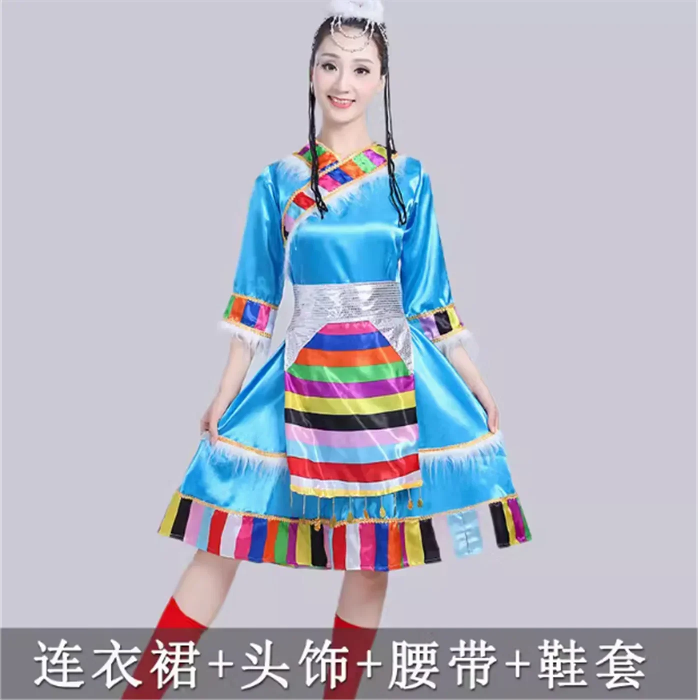 Tibetaanse dansvoorstellingkostuums voor vrouwen met etnische minderheid