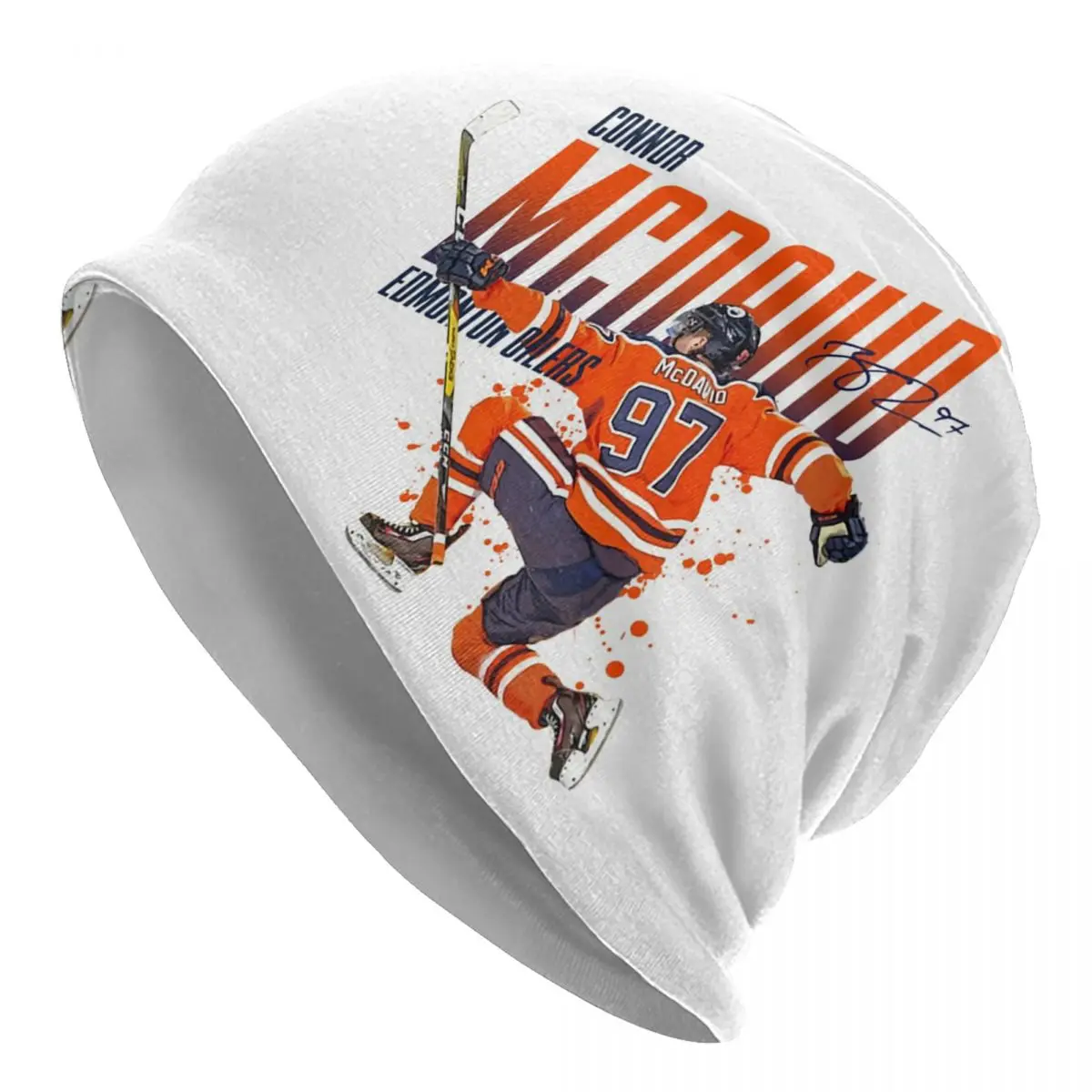 

Connor McDavid 97 For Edmonton Oilers Fans Unisex Adult Beanies Caps Knitted Bonnet Hat Warm Fashion Autumn Winter Skullies Hats