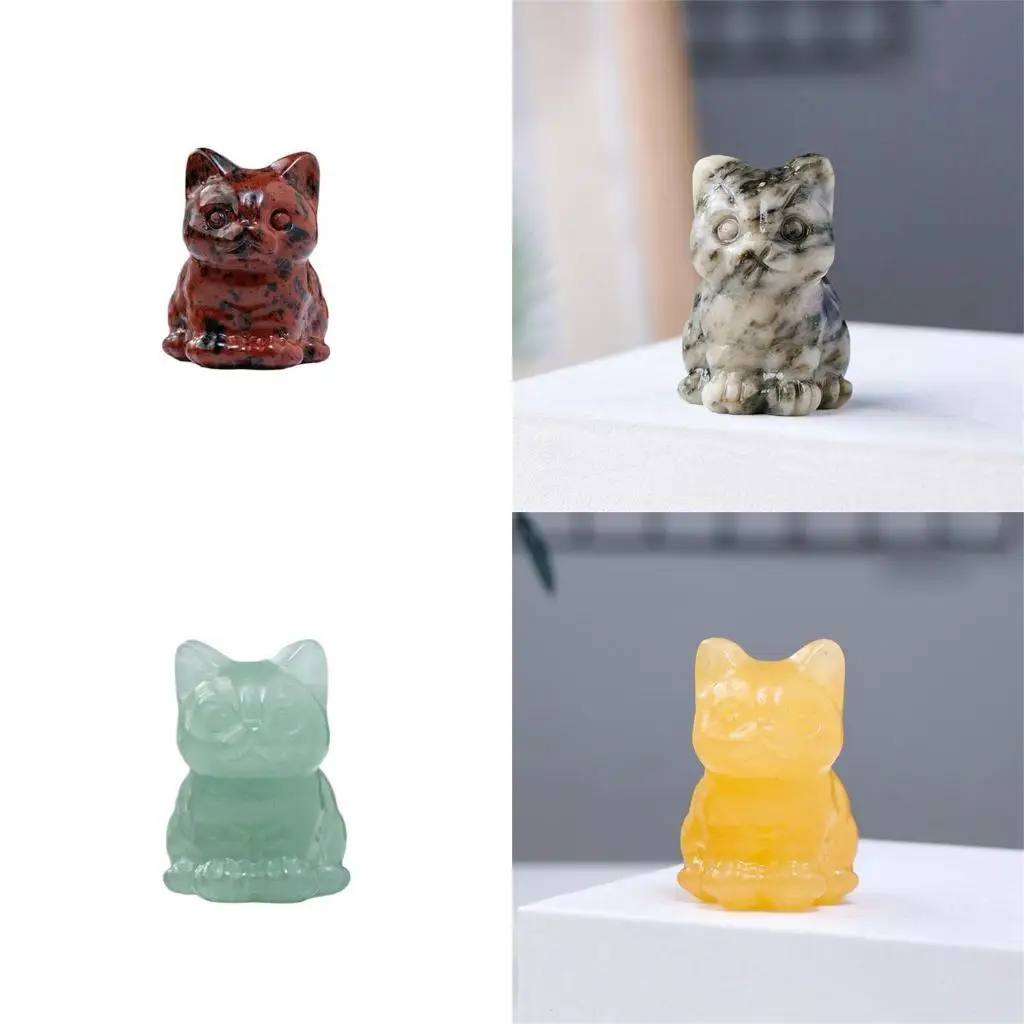 E8BD Elegant Crystal Gemstones Sculpture Lucky Sculpture Decoration Invite Wealth and Fortune into Homes