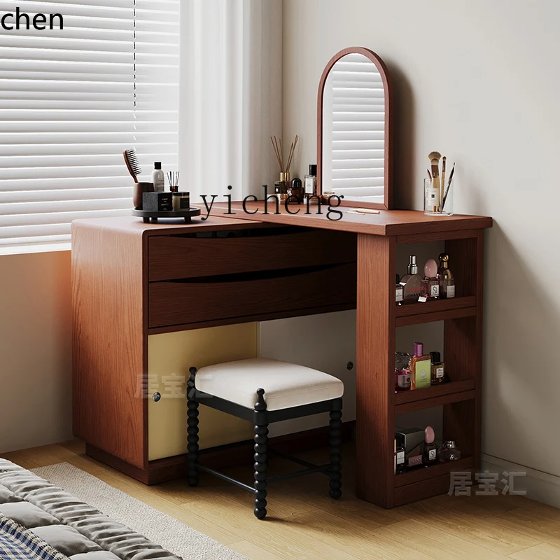 HYS  integrated Nordic retro small apartment desk bedroom bedside storage cabinet storage makeup table