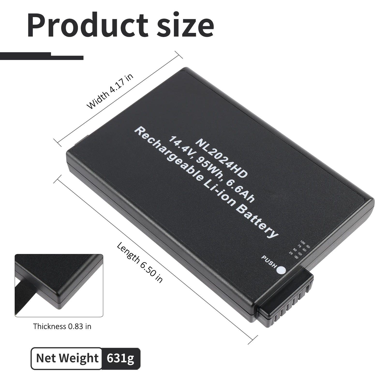 LUSONBAY NL2024HD Replacement Battery For Hamilton C2 C3 Ventilator For INSPIRED ENERGY NL2024HU22 NL2024HD22 NL202X Keysight B2