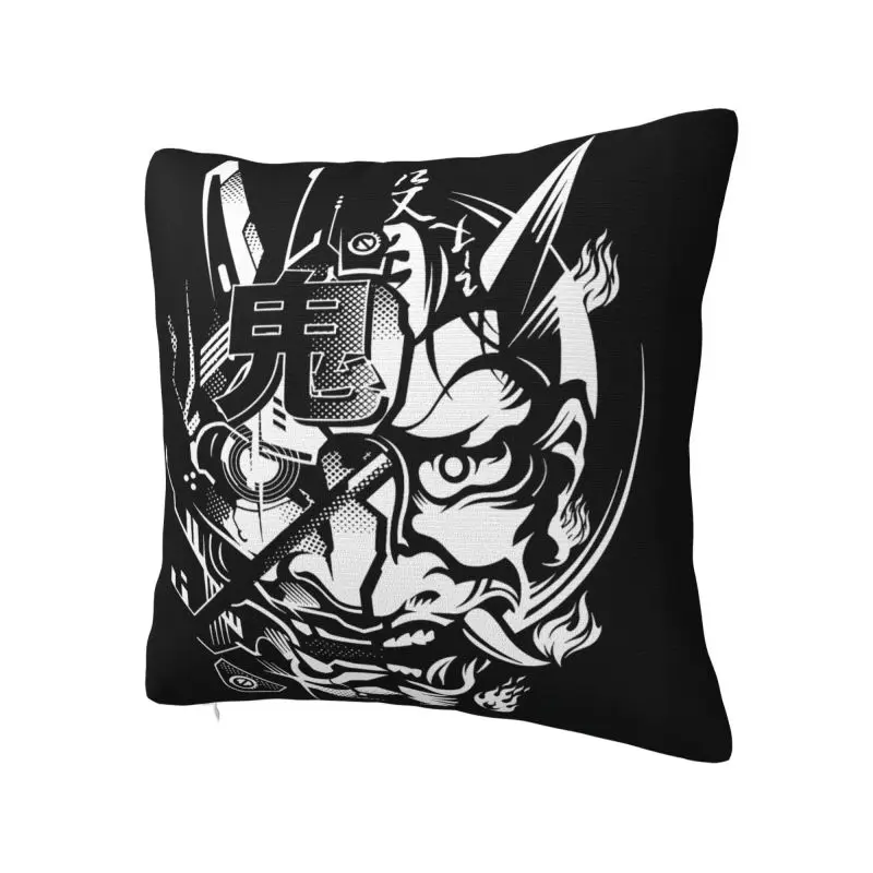 Japanese Oni Samurai Techwear Pillow Case Decorative Nordic Cushion Cover Velvet Pillowcase