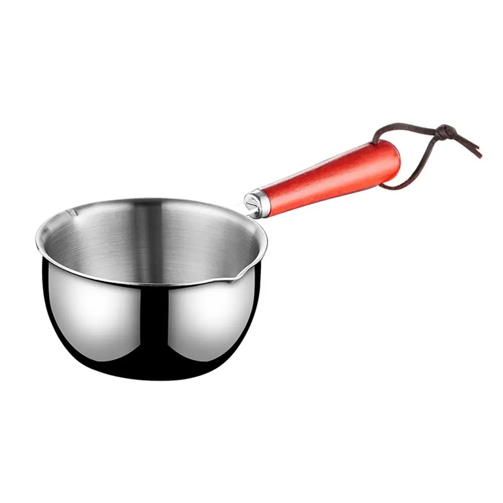 Small Gravy Wooden Handle Frying Cooking Pot Milk Pot Melting Pot Mini Sauce Pan Chocolate Melting Pan