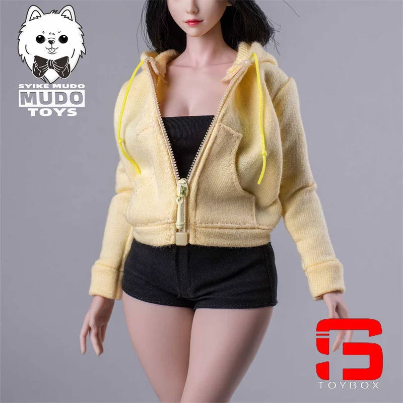 W magazynie CTC-006 1/6 kobiecy zamek błyskawiczny bluza z kapturem kurtka płaszcz topy ubrania Model fit 12 ''żołnierz figurka ciała lalki