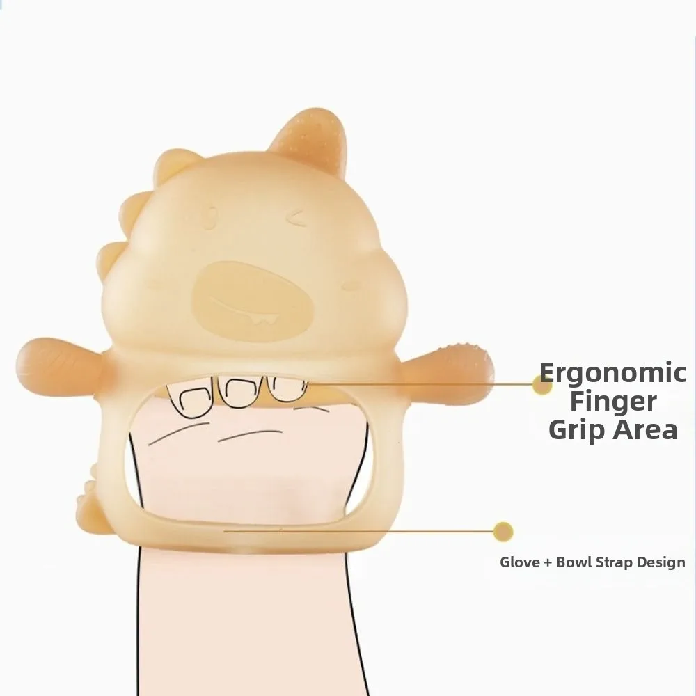 3 قطعة عضاضة ديناصور الطفل الناعمة سهلة قبضة مكافحة إسقاط التمريض ألعاب التسنين الغذاء الصف مريحة سيليكون ألعاب التسنين للأطفال #5