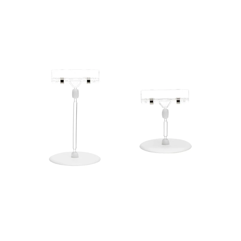 F62C Creative Adjustable Photo Clip Holder Multi-Size Transparent Desktop Message Holder Price Label Rack School Background