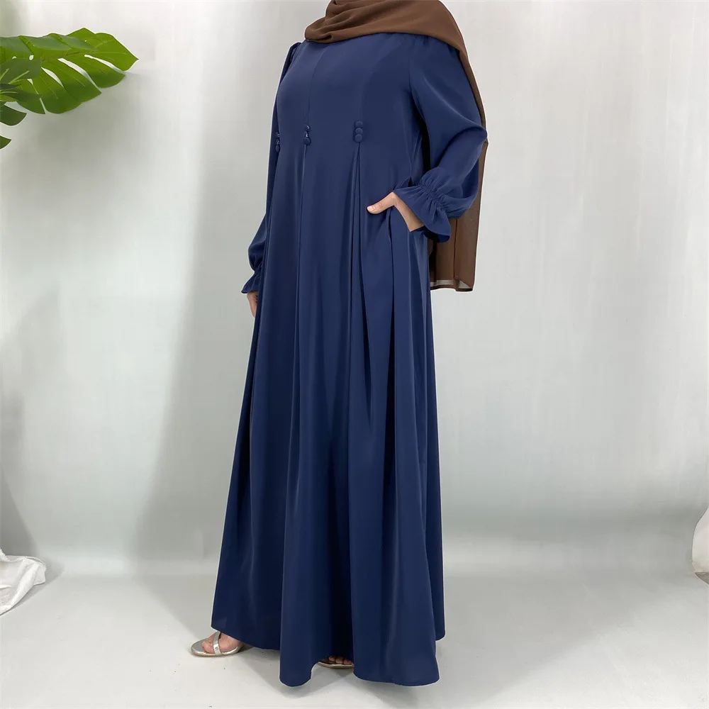 

Muslim Dresses Abaya Eid Mubarek Robe Long Dress Women Elegant Long Sleeve Maxi Sundress Loose Marocain Femme Kaftan Islam Gown