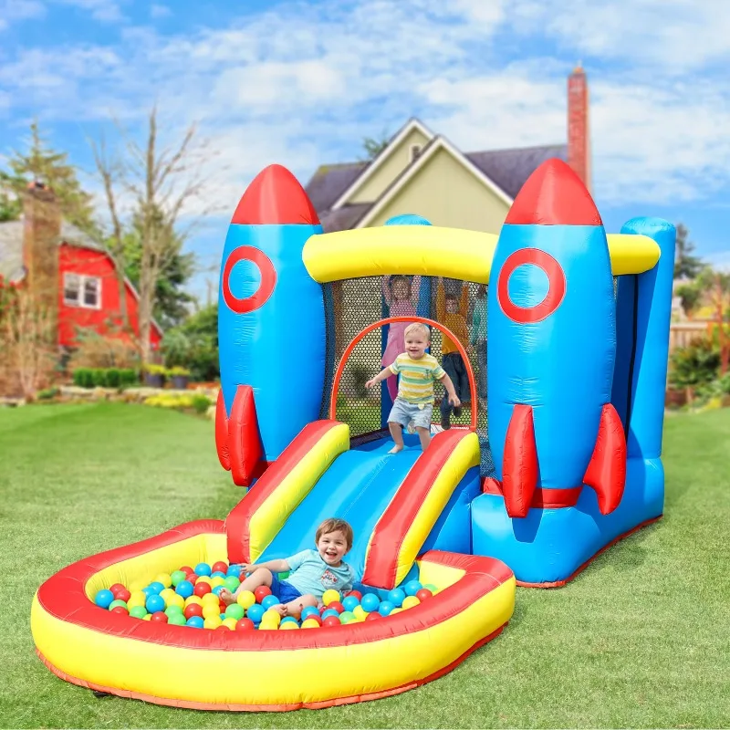party inflatable bounce house, children's outdoor indoor inflatable castle combination, ball pit, slide, basket, trampoline