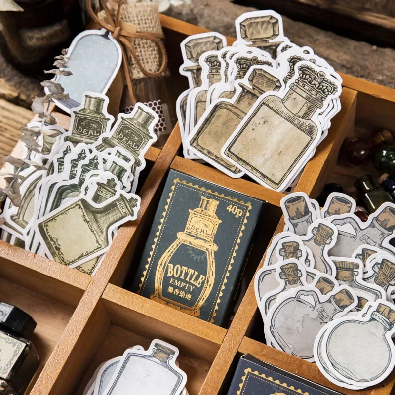 40Pcs Box Pack Memo Pad Mini Card Decorative Bottle Message Account Material Collage Milky Way wish Writing Paper 75*52MM