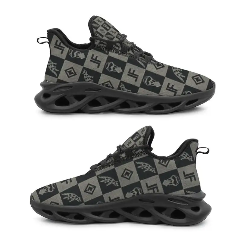 Ladies Men Running Shoes Sports Shoes，Checkerboard pattern，Stylish and Comfortable，Suitable for Outdoor Activities，Durable Mater view 2