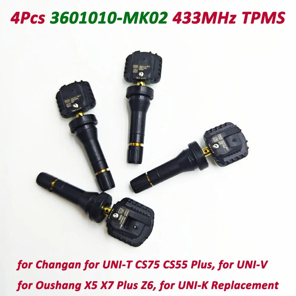 New 4PCS 3601010-MK02 3601010MK02 433MHz TPMS Tire Pressure Sensor For Changan CS55 PLUS CS75 PLUS Oushang X5 X7 PLUS Z6 UNI-V