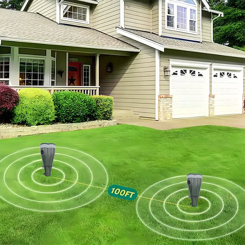 

Solar Powered Waterproof Screw Mole For Lawns Gopher Screw Repeller Solar Powered Outdoor Groundhog Deterrent Vibration Stakes