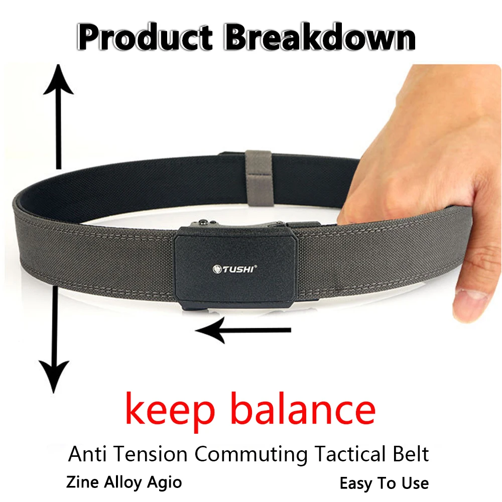 TUSHI New Men's Tactical Belt 1100D Hard Nylon Military Belt For Men Outdoor Casual Metal Automatic Buckle Gun Belt Accessories