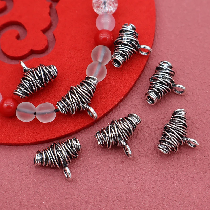 10pcs/Lot Fashion Irregular Twisted Rope Connector Bail Beads Necklace Bracelets Tri-Holes Bead Spacer Charms DIY Jewelry Craft