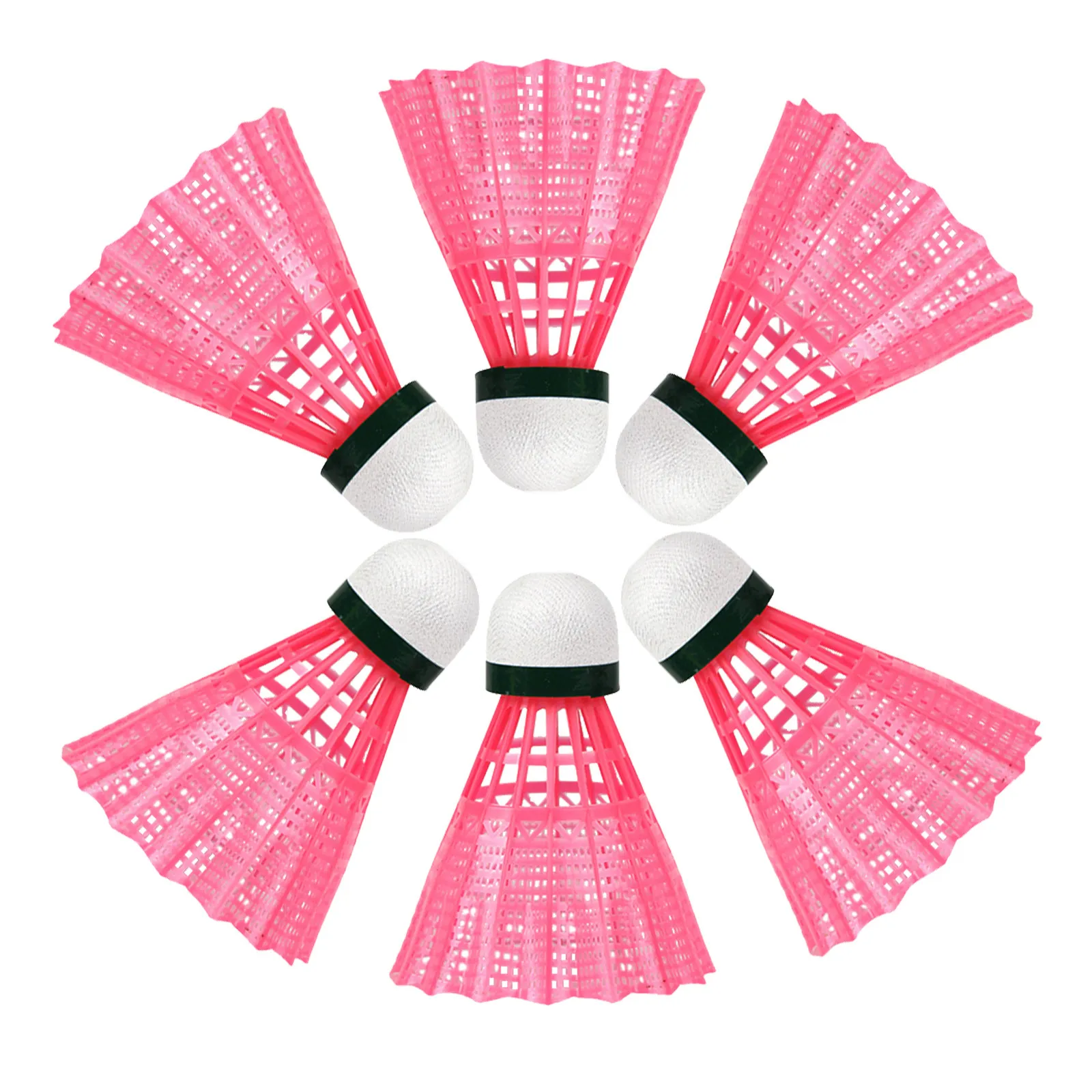 

6 шт. воланов для бадминтона из высококачественного нейлона, высокой прочности и эластичности, для игр на улице и в помещении, для занятий спортом и использования в школе