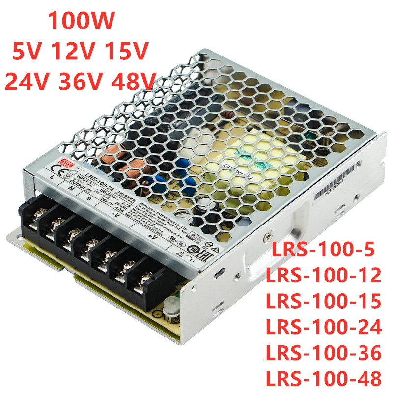 

MEAN WELL 100W 5V 12V 15V 24V 36V 48V Single Output Switching Power Supply LRS-100-12 LRS-100-5 LRS-100-24 LRS-100-36 LRS-100-48