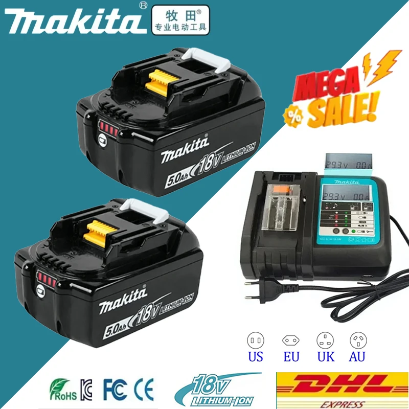 

18V Genuine Original Makita 2Ah/5Ah/6Ah/9Ah Battery, for Makita BL DTD DTW DDF TD TW BCS BDA BDF DMP GA Power Tools Battery