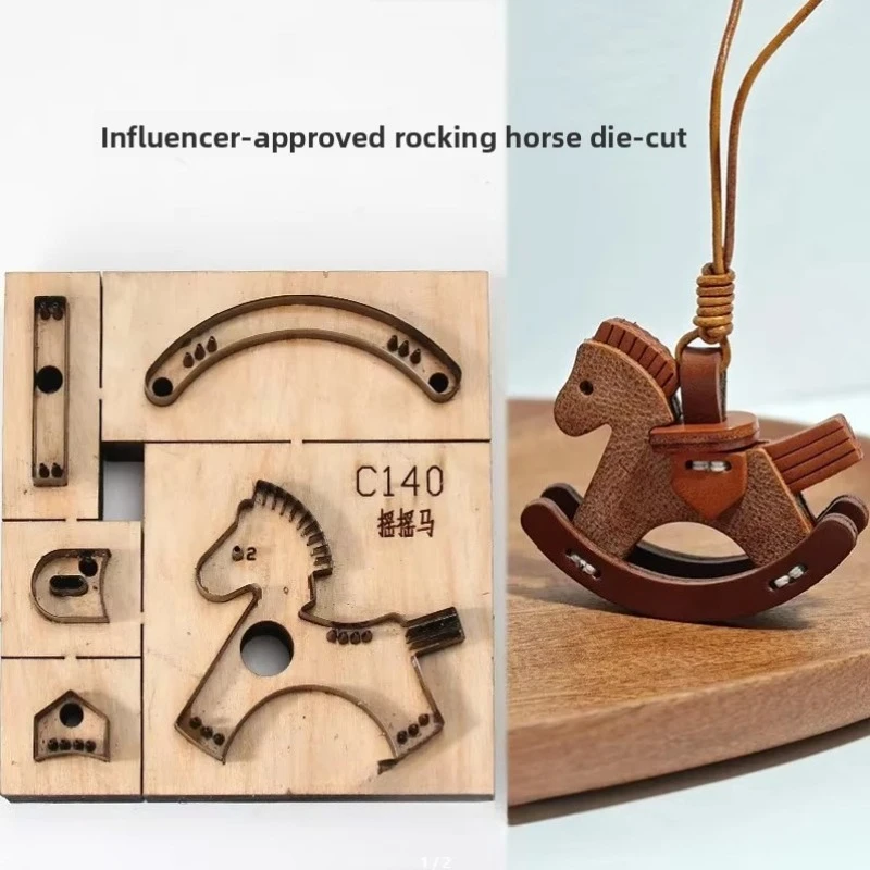 Leather Tools Hand DIY Rocking Horse Knife Mold Cutting Knife Mold Imported Knife Plus Wooden Board Sharp and Durable